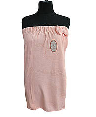 Парео (рушник) жіноче банне мікрофібра "Бантик" рожеве, Sauna Pro