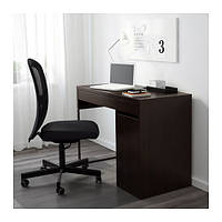 Рабочий стол с тумбой IKEA MICKE черно-коричневый 102.447.43