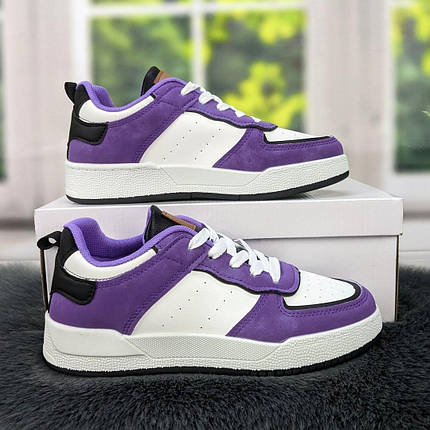 Кросівки кеди жіночі білі із фіолетовим Swin-shoes 4218, фото 1