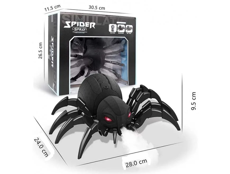 Робот-павук"Чорна вдова" з дистанційним керуванням з розпилювачем та підсвічуванням, фото 1