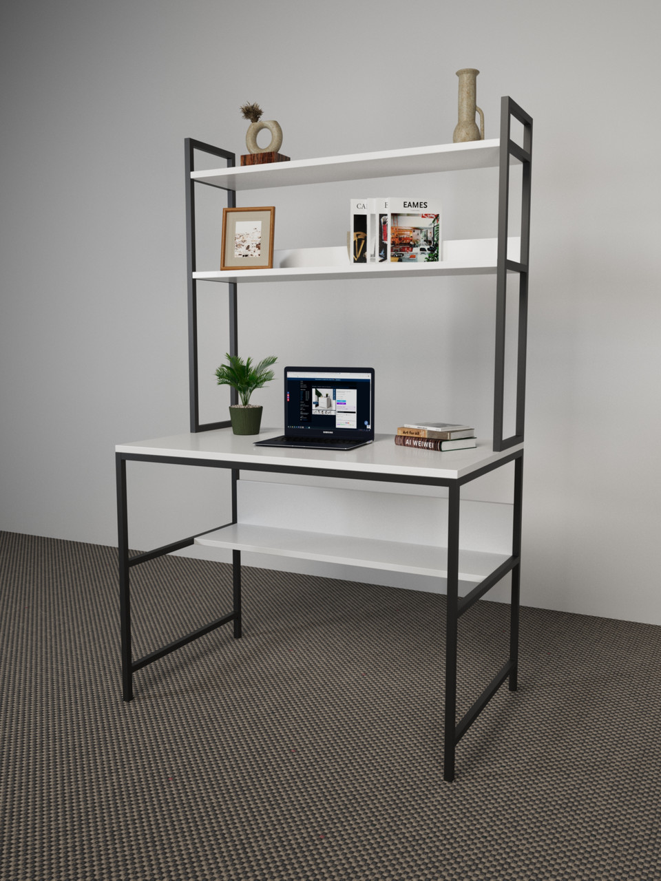 Письменный стол "Литл" в стиле Loft с верхними полками