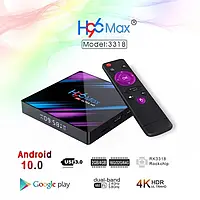 Приставка H96 Max 4/32 смарт ТВ xiaomi mi box smart телевизор stick t2