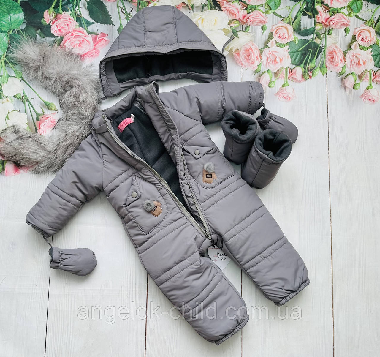 Зимовий комбінезон дитячий "Рукавичка" , комбінезон зимовий
