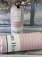 Сатиновая простынь на резинке + 2 наволочки 50*70 Тм Diore Home цвет розовый