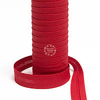 Косая бейка из хлопка красного цвета (ширина 18 мм)