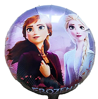 Фольгированный шарик КНР 18"(45 см) Круг Холодное сердце 2 Анна и Эльза