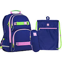 Школьный набор Wonder Kite светло-синий: рюкзак, пенал, сумка для обуви (SET_WK22-702M-1)
