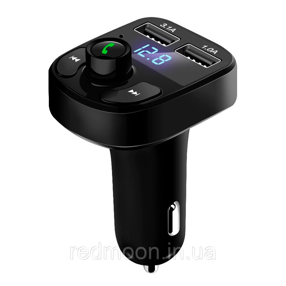 FM модулятор з Bluetooth CAR X8 BT / Автомобільний FM трансмітер в машину / ФМ-трансмітер з блютузом, фото 1