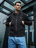 Демісезонна куртка чоловіча SoftShell осінь-весна тактична чорна. Живе фото. Вітровка софт шел, фото 6