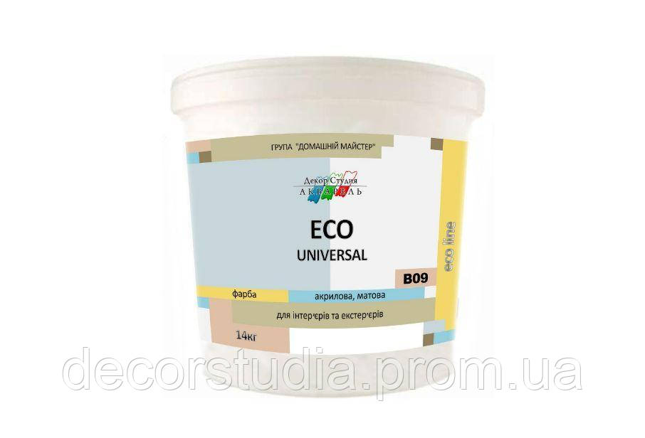 Фарба акрилова для інтер'єру та фасаду Eco Universal 14 кг
