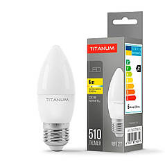LED лампа Titanum C37 6W E27 3000K TLС3706273