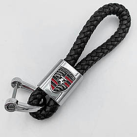 Брелок для ключів шкіряна косичка Porsche (Порше)