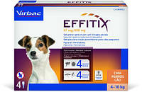 Эффитикс 4 - 10 кг Effitix Virbac капли для собак от блох, клещей, комаров, мух, власоедов, 4 пипетки