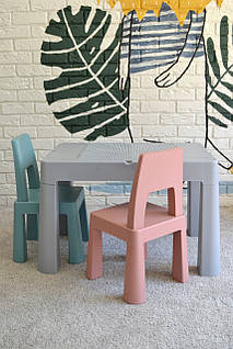 Столик з 2 стільцями Teggi Multifun, Grey/Pink