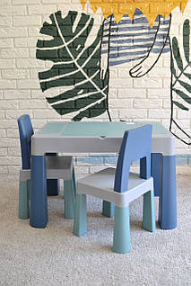 Столик з 2 стільцями Teggi Multifun, Turquoise/Grey