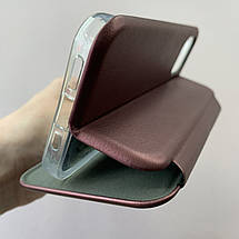 Чохол-книга для Apple iPhone 12 книжка з підставкою на телефон айфон 12 бордова stn, фото 5