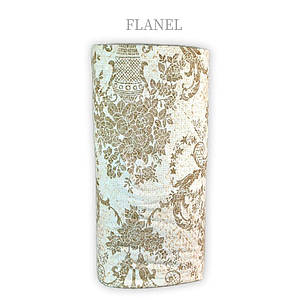 Фланелева тканина бежева ваза з квітами на молочному (шир. 2,4 м) (FL-S-0317)