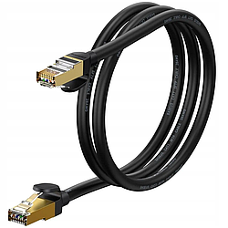 Інтернет Кабель 10GIGABIT патч-корд BASEUS RJ45 1M Чорний (WKJS010101)