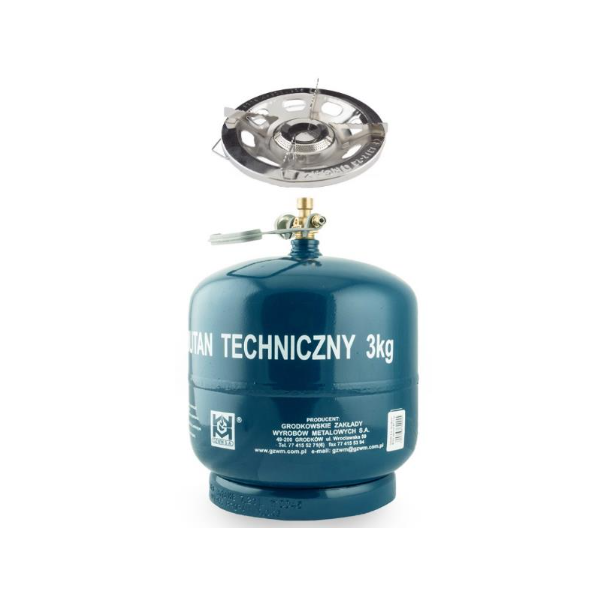 Набір газовий балон металевий GZWM BT-3 із газовим пальником Orgaz Stove K-635 для активного відпочинку 7.2л (NC00530)