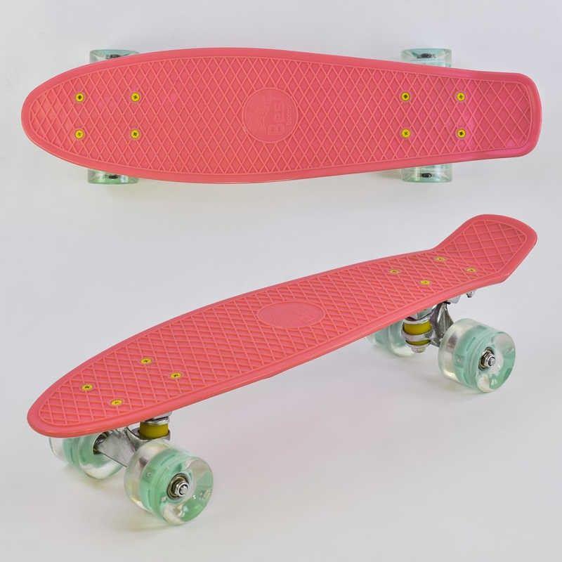 Пенні борд 0440 (8) Best Board, колеса PU світяться, кораловий, фото 1