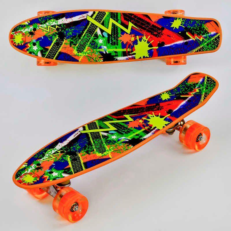 Пенні борд Р 12305 (8) Best Board, колеса PU світяться, помаранчевий, фото 1