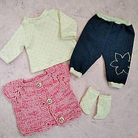 Одяг на ляльку пупса бебі бон-бон світшот, жилетка, джинси та шкарпетки комплект