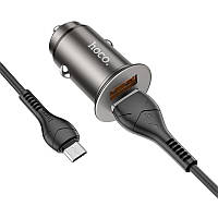 Автомобильное зарядное устройство Hoco NZ1 36W QC3.0 USB на Micro-USB Серый VA, код: 7824097