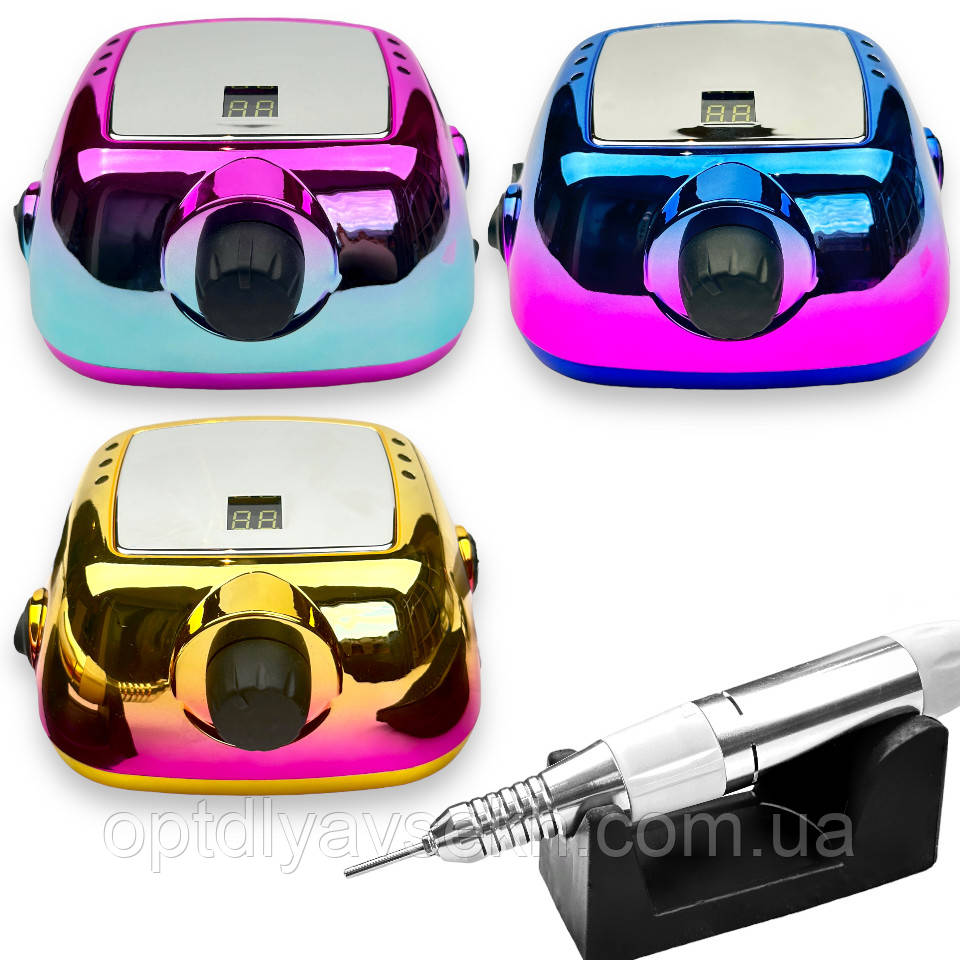 Фрезер 206А Chrom на 65 Вт. та 35 000 об./хв. з дисплеєм та підставкою для фрез - для манікюру та педикюру, фото 1