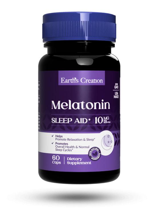 Натуральна добавка Earth‘s Creation Melatonin 10 mg, 60 капсул EXP