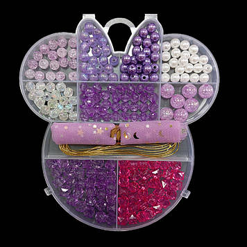 Набір намистин для плетіння "Minnie Mouse" 17х16 см, Фіолетовий