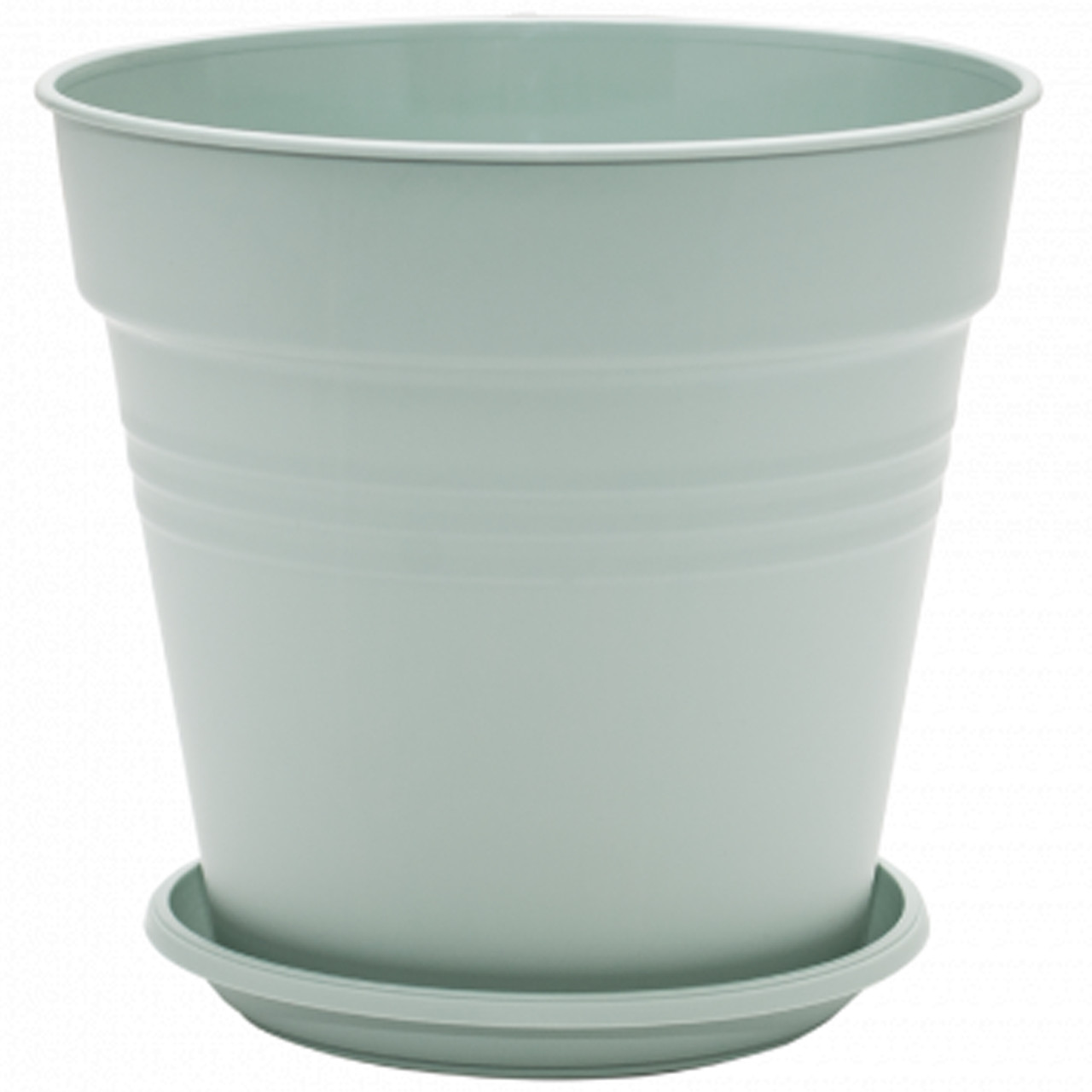 Вазон Глорія круглий з підставкою 11х10.2 см 0.6 л полин-білий Алеана, фото 1