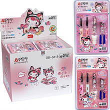 Набір пір'яних капсульних ручок 5318 "пише-стирає" сині "Odemei" MZOPT