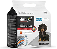 Пеленки AnimAll Puppy Training Pads для собак и щенков с активированным углем 60 х 90 см, 50 шт