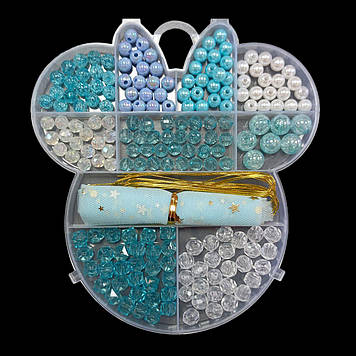 Набір намистин для плетіння "Minnie Mouse" 17х16 см, Блакитний