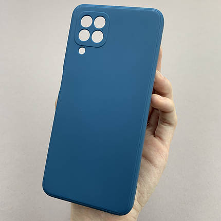 Чохол для Samsung Galaxy A22 м'який чохол із захистом камери на телефон самсунг а22 темно-синій cfh, фото 1