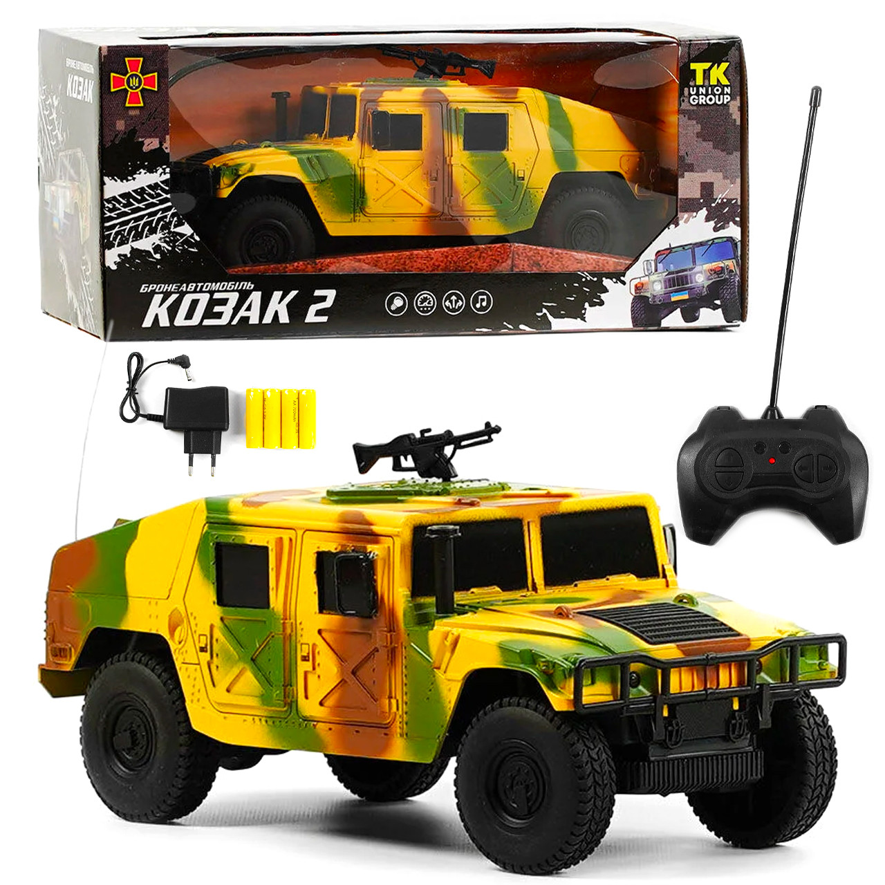 Машина на радіокеруванні Бронеавтомобіль Козак, звуки, світло, зарядні батарейки, пластик, TK Group, 24*9.5*12,5см (60674), фото 1