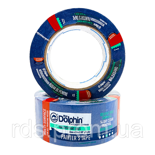 Малярська стрічка (скотч) BLUE DOLPHIN 48ммх50м (14 днів) (01-1-03) (ID ...