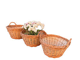 Набір кошиків на дрова або квітів плетений