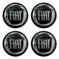 Наклейка эмблема на колесный колпак или диск FIAT 90ММ черный 4шт