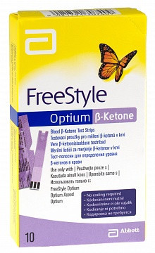 Тест-смужки FreeStyle Optium β-Ketone (Бета-Кетон), 10 шт