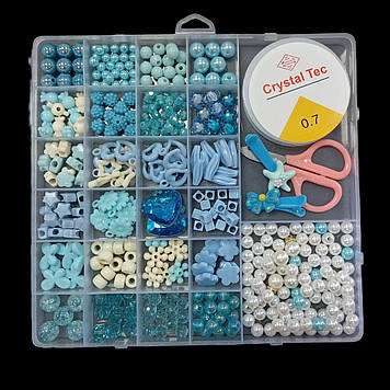 Набір намистин для плетіння "Розкіш" 19х19 см, Блакитний