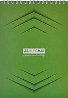 Блокнот Buromax JOBMAX Monochrome A5 48л клетка на пружине сверху карт.обложка зеленый BM. 2474-05.