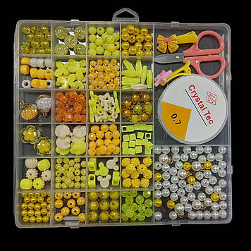 Набір намистин для плетіння "Розкіш" 19х19 см, Жовтий