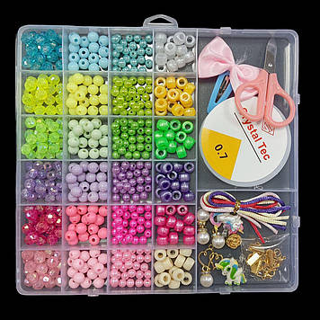 Набір намистин для плетіння "Веселка" 19х19 см