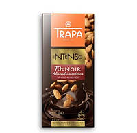 Шоколад чорний, 70%, із цільним мигдалем, Trapa Intenso Noir Whole Almonds. 175 г