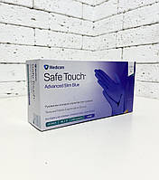 Нітрилові рукавички Medicom SafeTouch Advanced Slim Blue, розмір M, блакитні, 100 шт