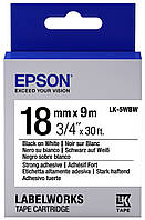 Epson Картридж с лентой LK5WBW принтеров LW-400/400VP/700 Strng adh Blk/Wht 18mm/9m Baumar - Сделай Это