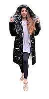 Подовжена дитяча куртка зимова для дівчинки підлітка розміри 140-158