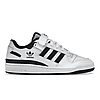 Чоловічі та Жіночі кросівки Adidas Forum 84 Low White Black білі з чорним взуття Адідас Форум шкіряні на липучці осінь весна літо, фото 2