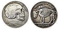 Сувенирная серебряная долларовая монета моргана 1937г Череп